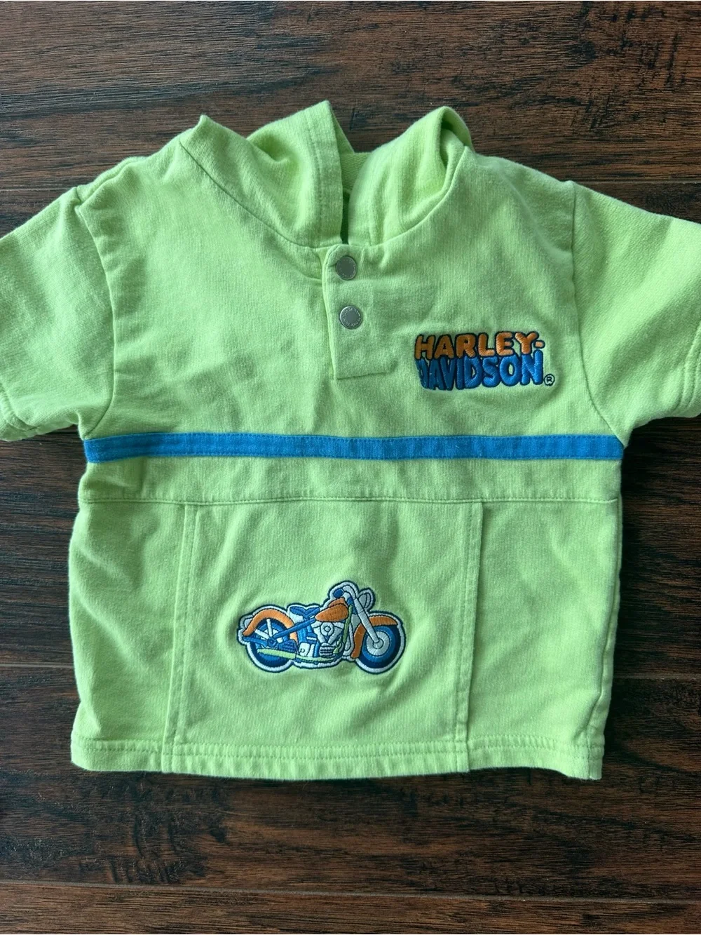 Harley-Davidson Lime Green Baby Hoodie with Logo Tag